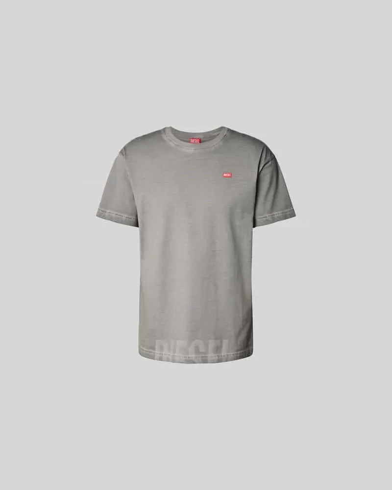 Diesel Regular Fit T-Shirt aus reiner Baumwolle Hellgrau