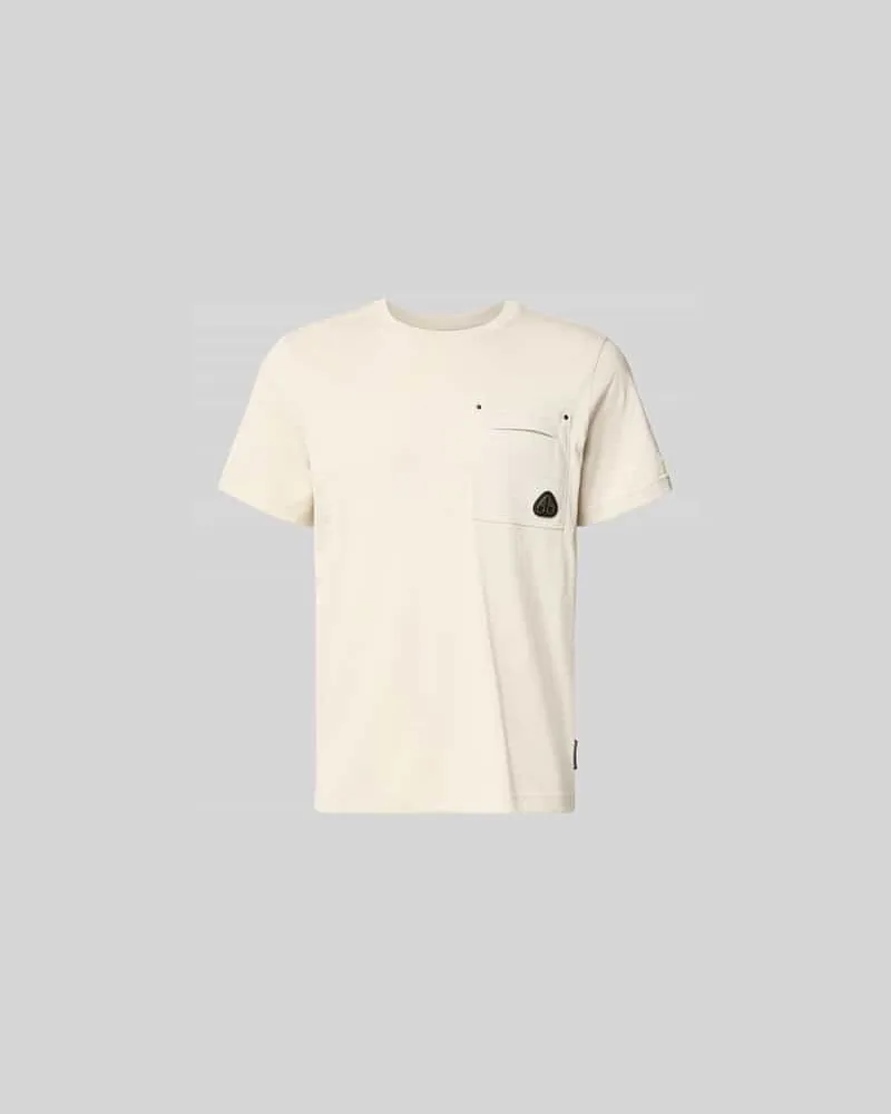 Moose Knuckles Regular Fit T-Shirt mit Brusttasche Beige