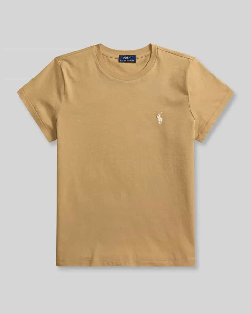Ralph Lauren Regular Fit T-Shirt aus reiner Baumwolle Camel