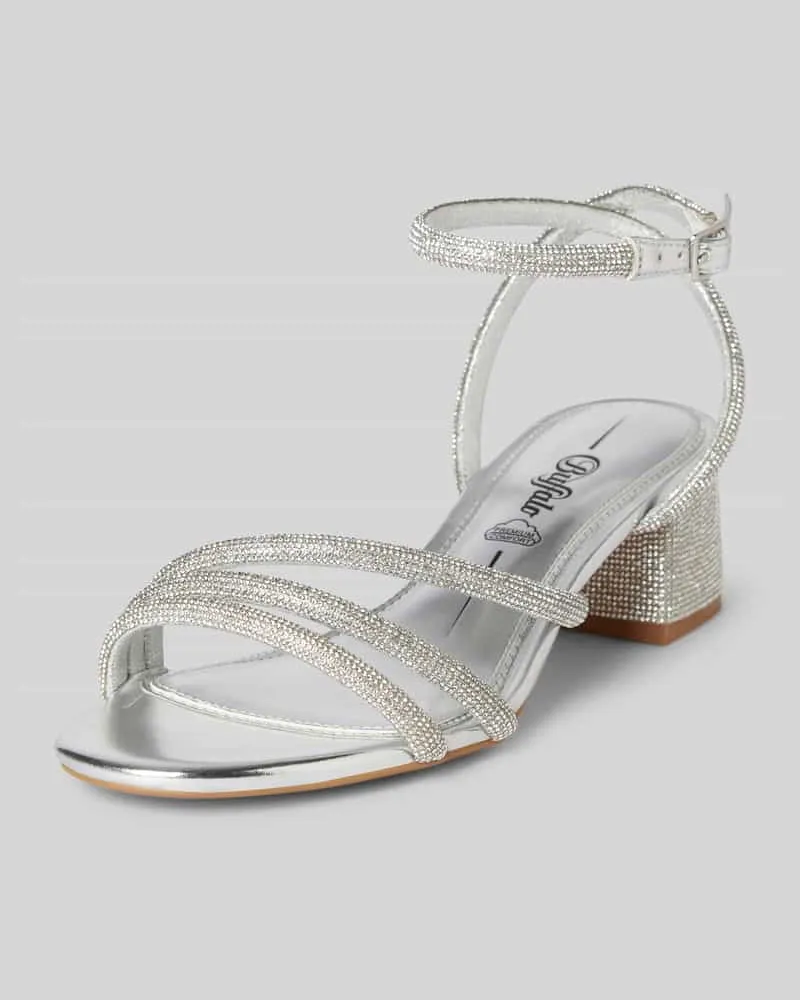 Buffalo Sandalette mit Strasssteinbesatz Modell 'LILLY SPARK Silber