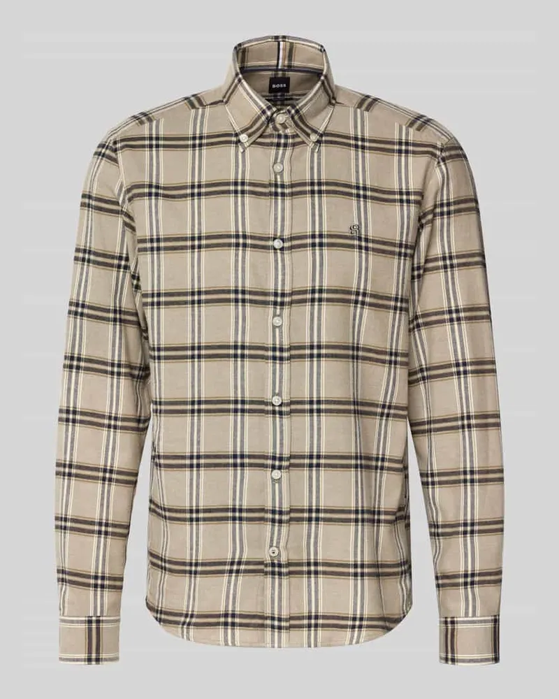 HUGO BOSS Regular Fit Freizeithemd aus reiner Baumwolle Modell 'LIAM Schlamm