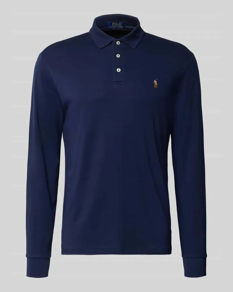 Ralph Lauren Slim Fit Poloshirt aus reiner Baumwolle Marine