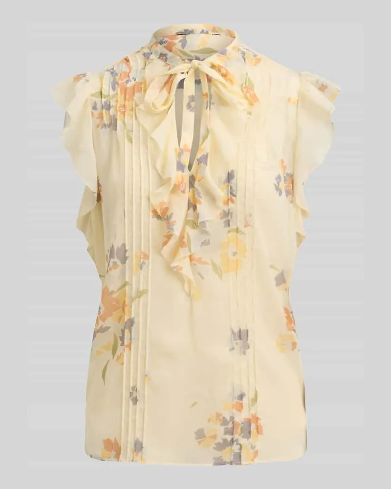 Ralph Lauren Regular Fit Bluse mit Rüschenkragen Sand