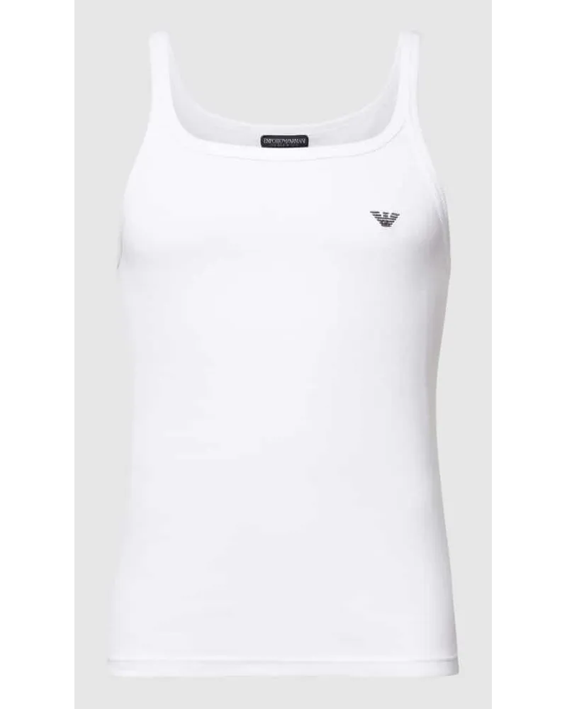 Emporio Armani Top mit Logo-Stitching Weiss