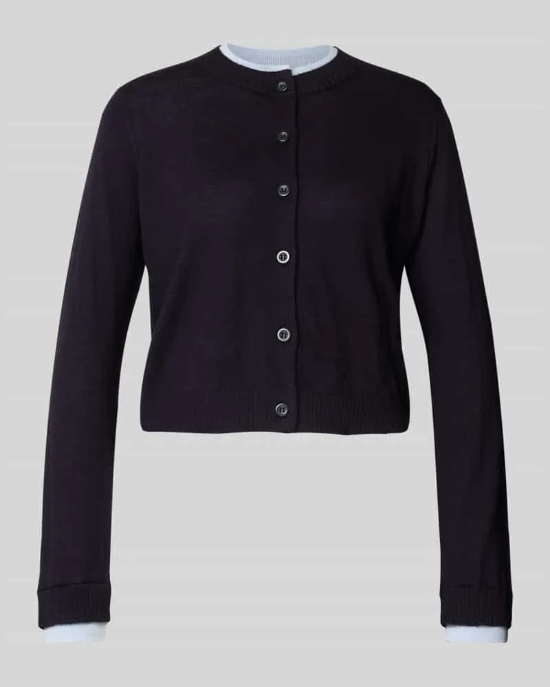 MAX&Co. Regular Fit Strickjacke aus reiner Wolle Modell 'FOCE Marine