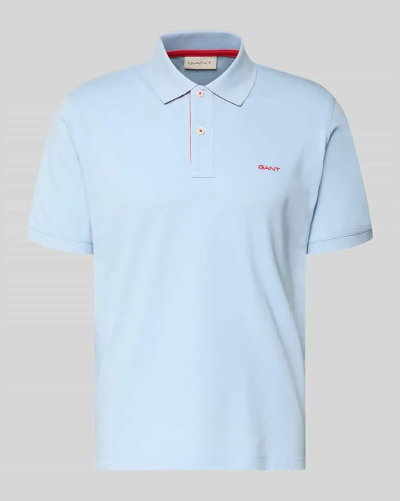 Gant Regular Fit Poloshirt mit Logo-Stitching Hellblau