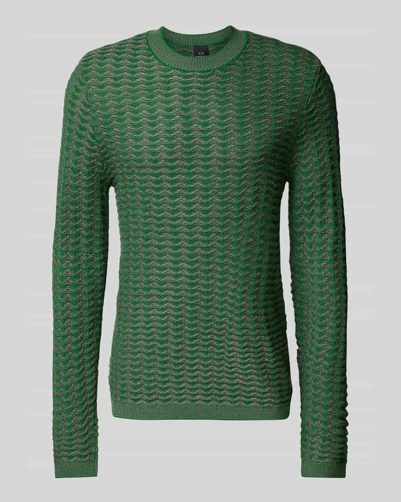 Armani Exchange Wollpullover mit Strukturmuster Gruen