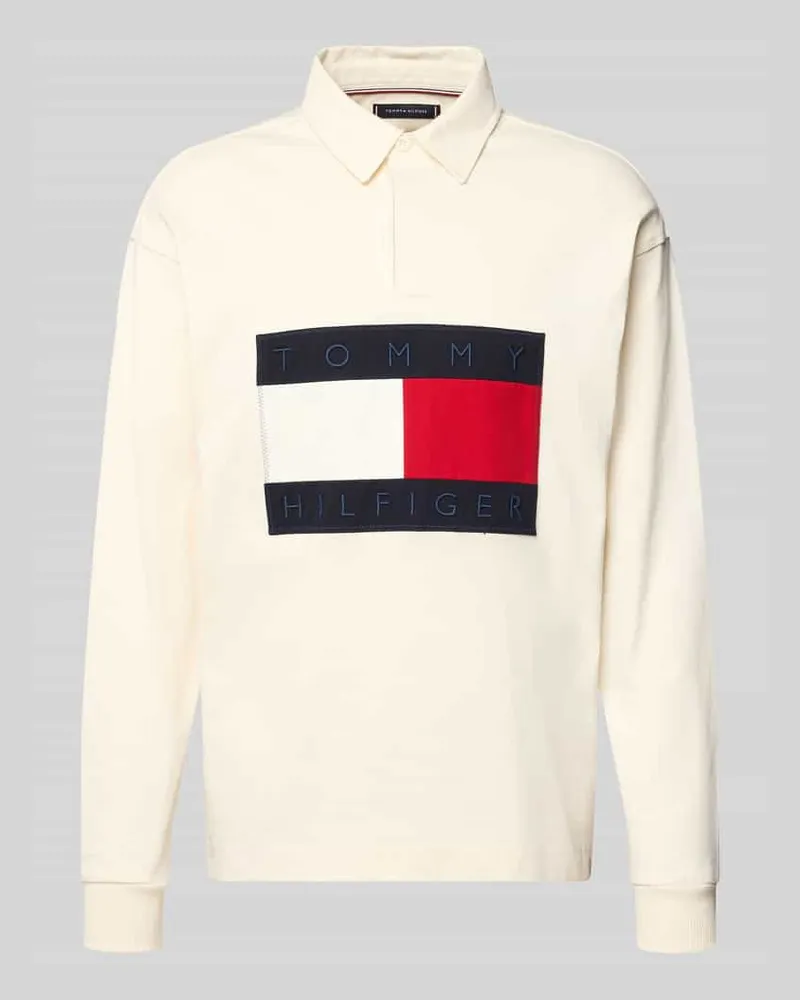 Tommy Hilfiger Regular Fit Sweatshirt aus reiner Baumwolle Offwhite