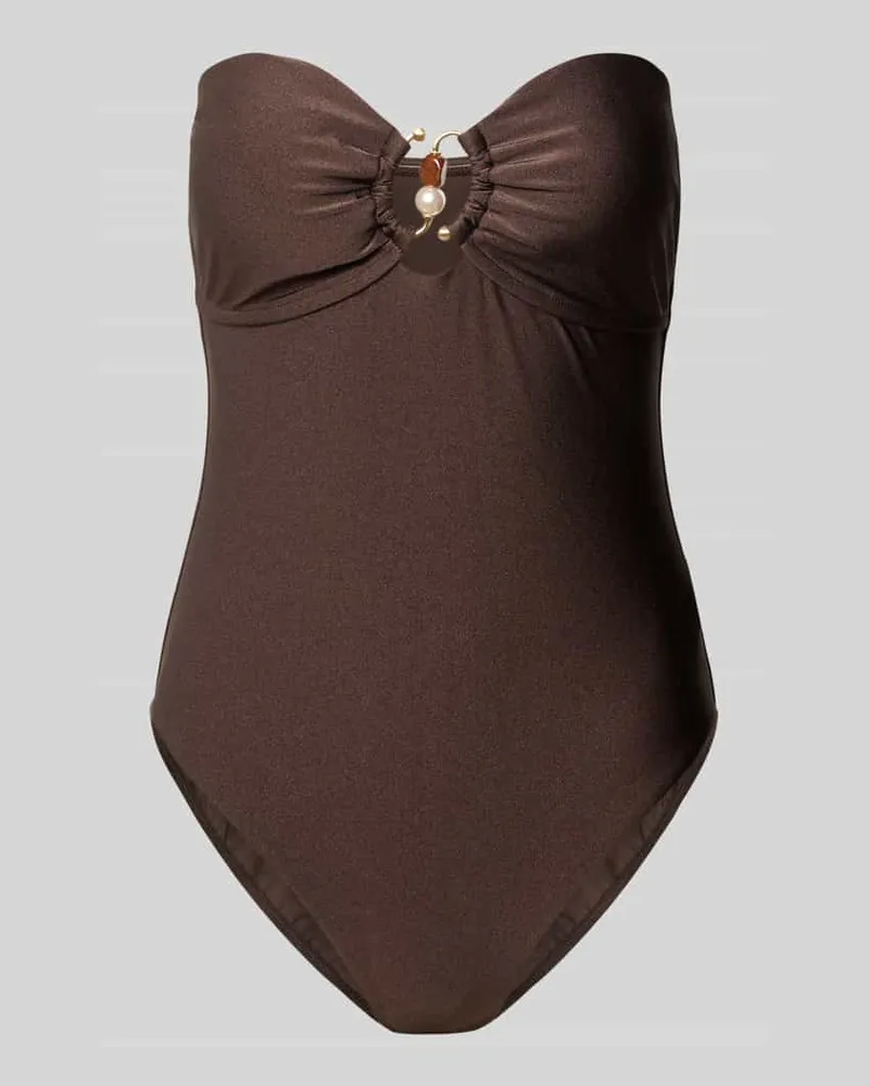 Seafolly Australia Badeanzug im Off-Shoulder-Look Modell 'PALERMO Dunkelbraun