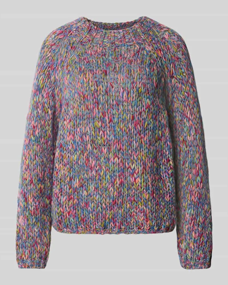 Rich&Royal Regular Fit Pullover mit Schurwoll-Anteil in Strick-Optik Royal