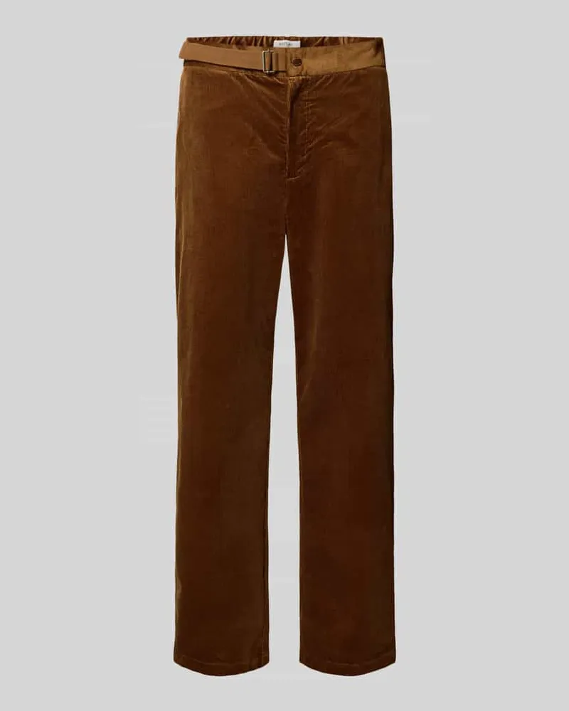 Replay Tapered Fit Cordhose mit Gürtel Cognac