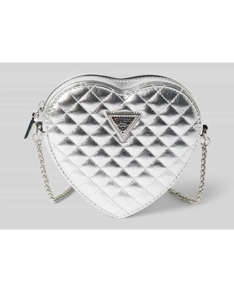 Guess Crossbody Bag in metallic Modell 'HEART Silber