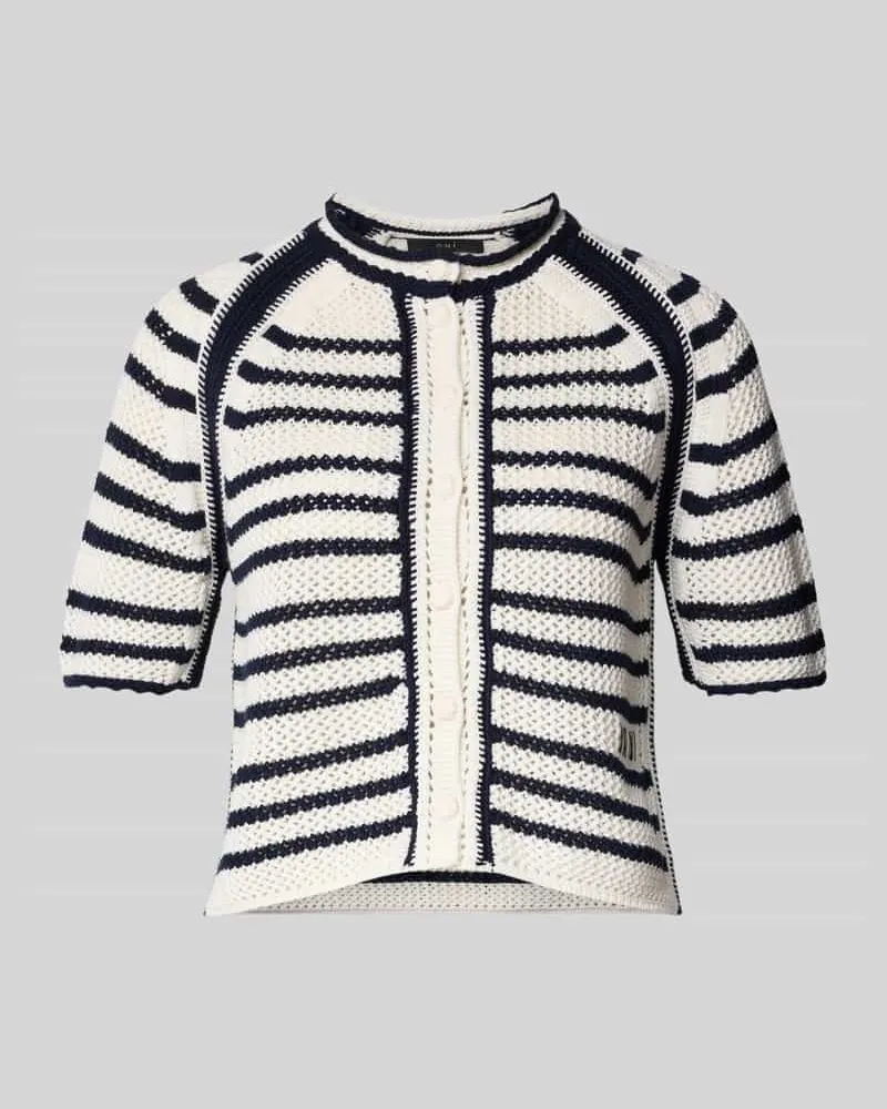 Oui  Strickjacke aus Baumwolle mit 1/2-Arm Marine
