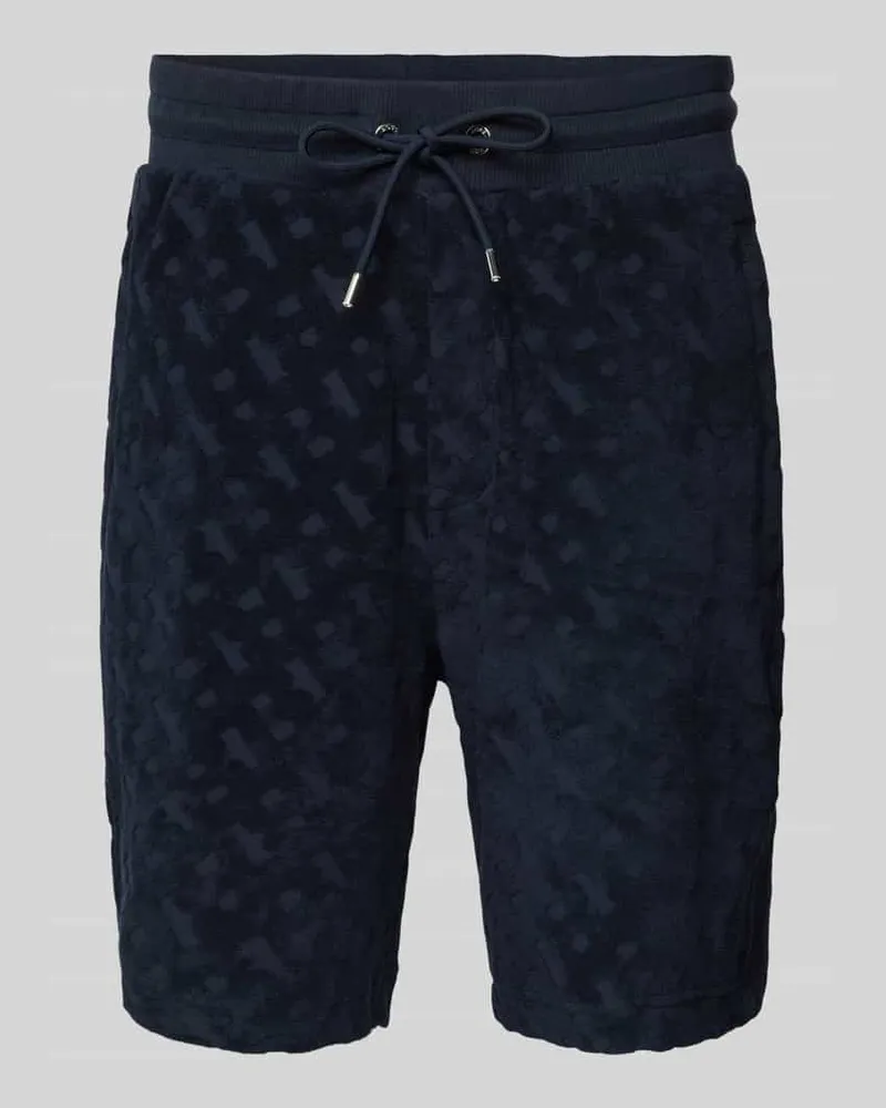 HUGO BOSS Regular Fit Bermudas mit Strukturmuster Modell 'Lamson Marine