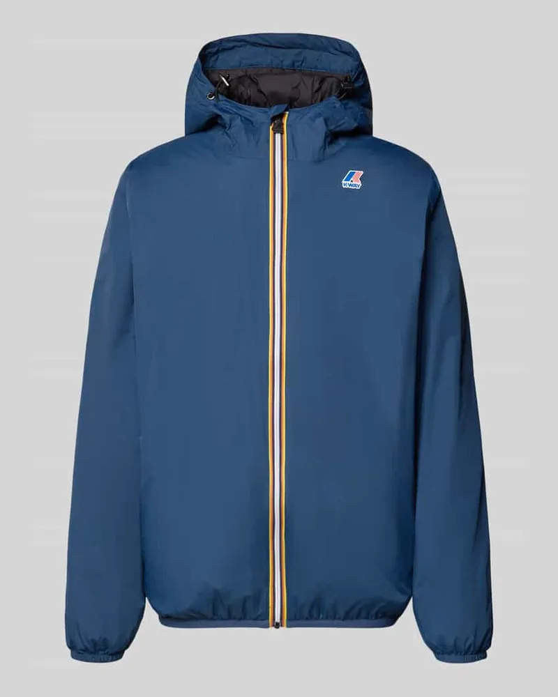 K-Way Jacke mit Logo und Reißverschluss Jeansblau