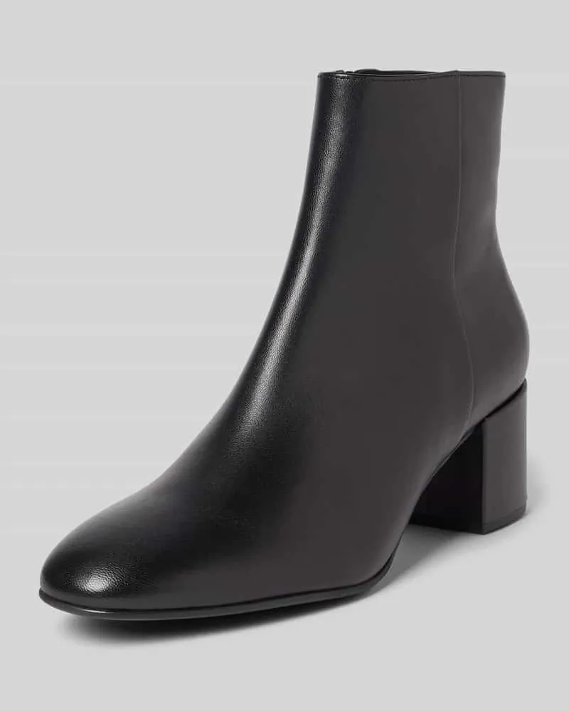 Högl Ankle Boots aus Leder mit Blockabsatz Black