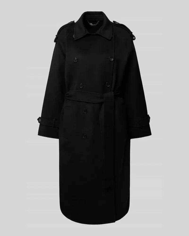 The Kooples Wollmantel mit Bindegürtel Black