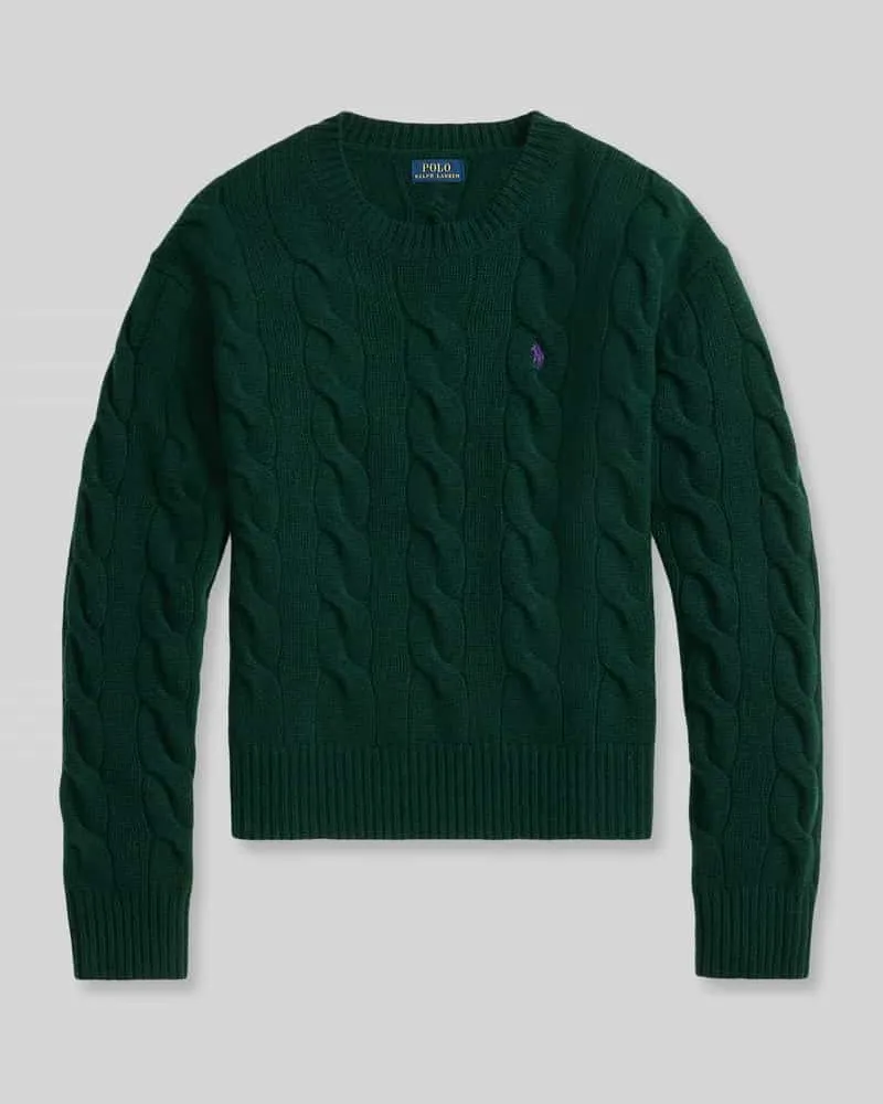 Ralph Lauren Kaschmirpullover mit Zopfmuster Gruen