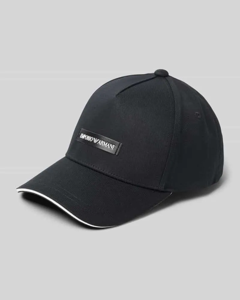 Emporio Armani Base Cap aus reiner Baumwolle mit Logo-Patch Black