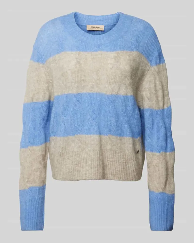 Mos Mosh Strickpullover mit Zopfmuster Modell 'ARYNA AIDY Ocean