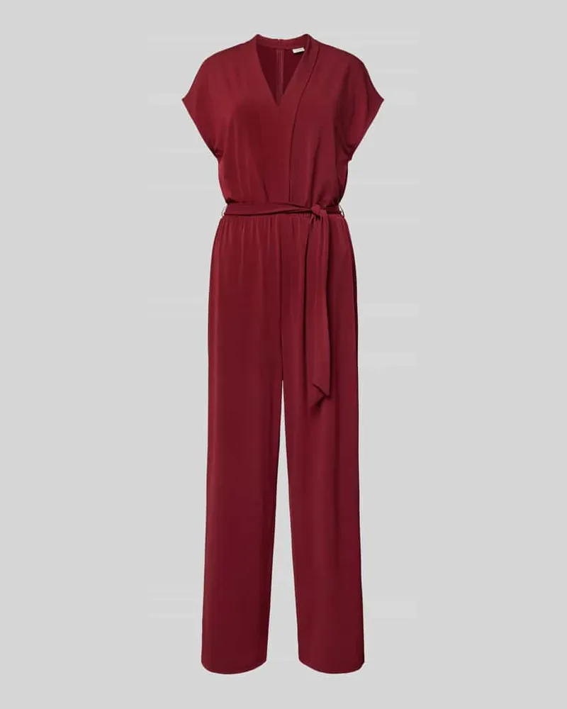 S.Oliver Jumpsuit mit Bindegürtel Bordeaux