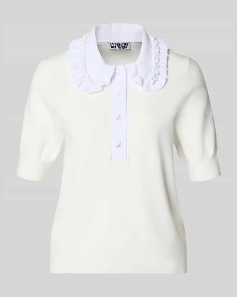 Essentiel Regular Fit Pullover aus Viskose-Mix Modell 'JEWELRY Weiss