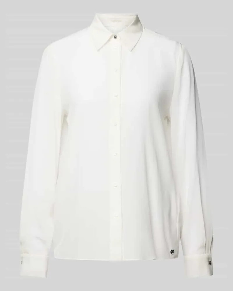 Marc Cain Seidenbluse mit Umlegekragen Offwhite