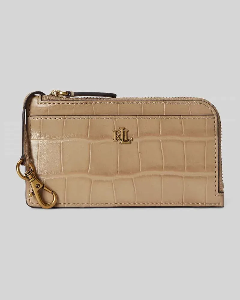 Ralph Lauren Kartenetui aus echtem Rindsleder Beige