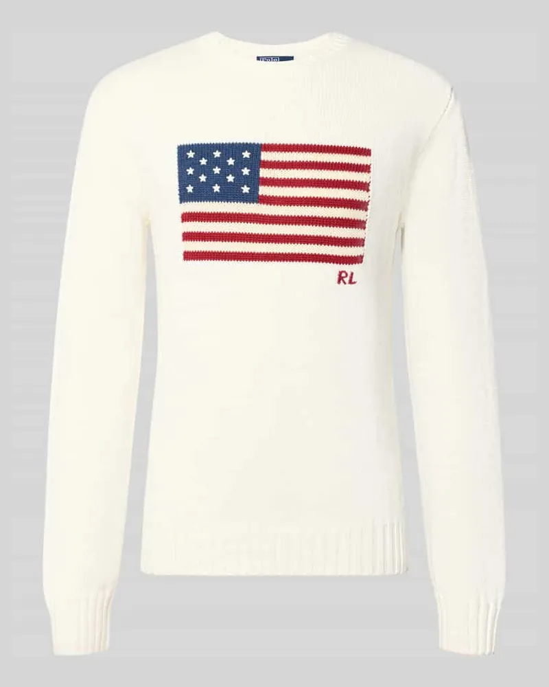 Ralph Lauren Regular Fit Pullover aus reiner Baumwolle Offwhite