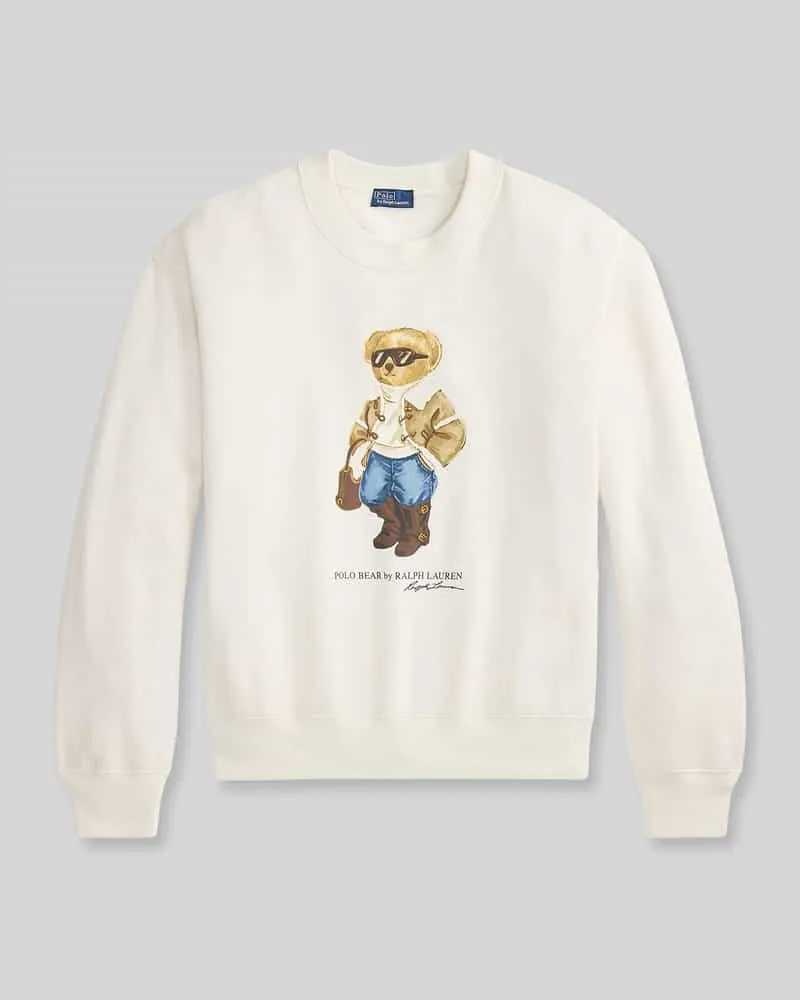 Ralph Lauren Sweatshirt mit ikonischem Bärenmotiv Offwhite