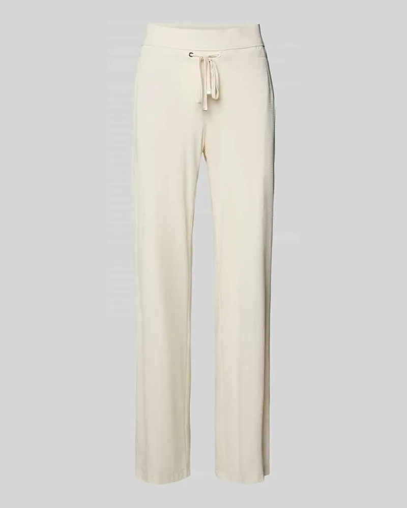 RAFFAELLO ROSSI  Straight Fit Stoffhose mit Strukturmuster Modell 'CANDICE Ecru