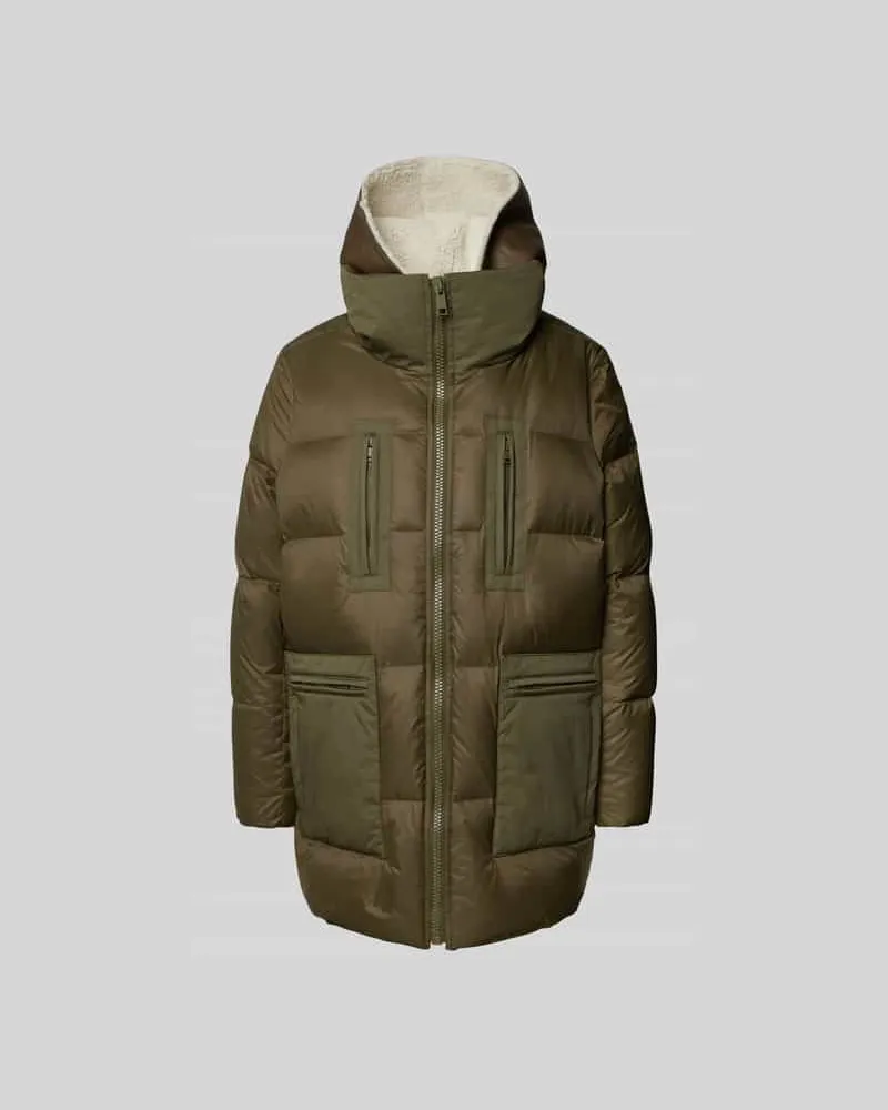 Yves Salomon Steppjacke mit Kapuze Khaki