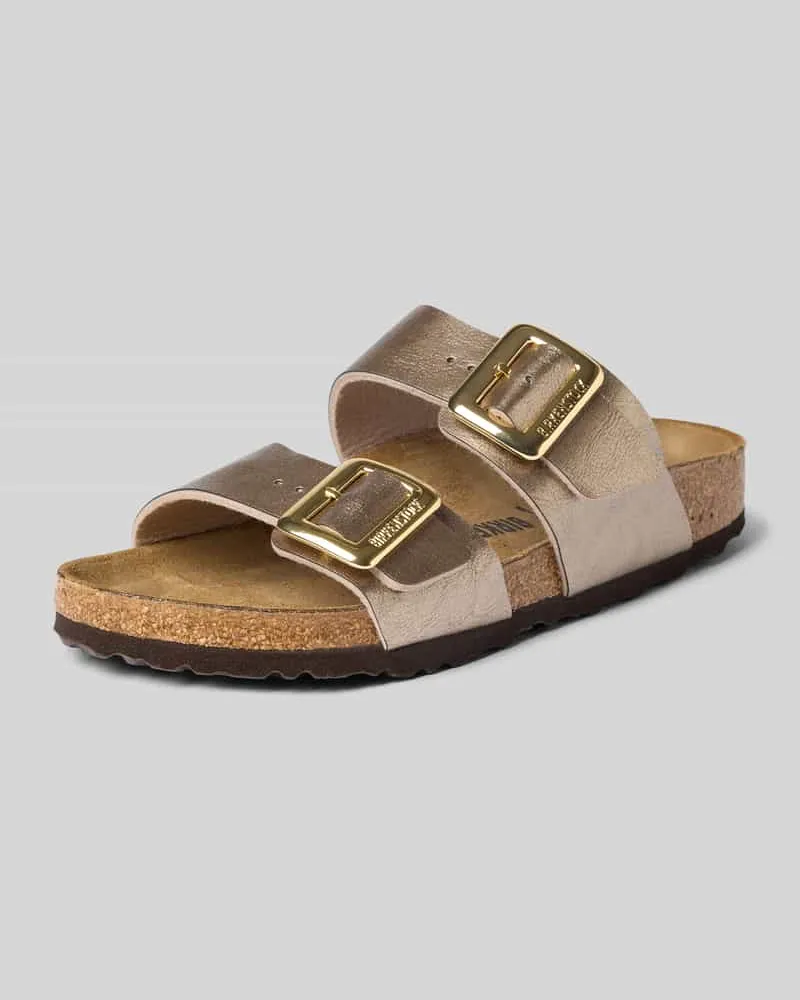 Birkenstock Sandalen mit großer Schnalle Taupe