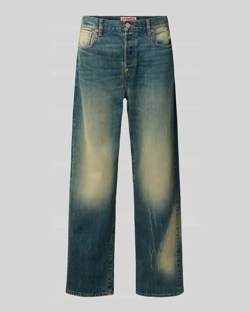 Kenzo Straight Fit Jeans aus Baumwolle Blau