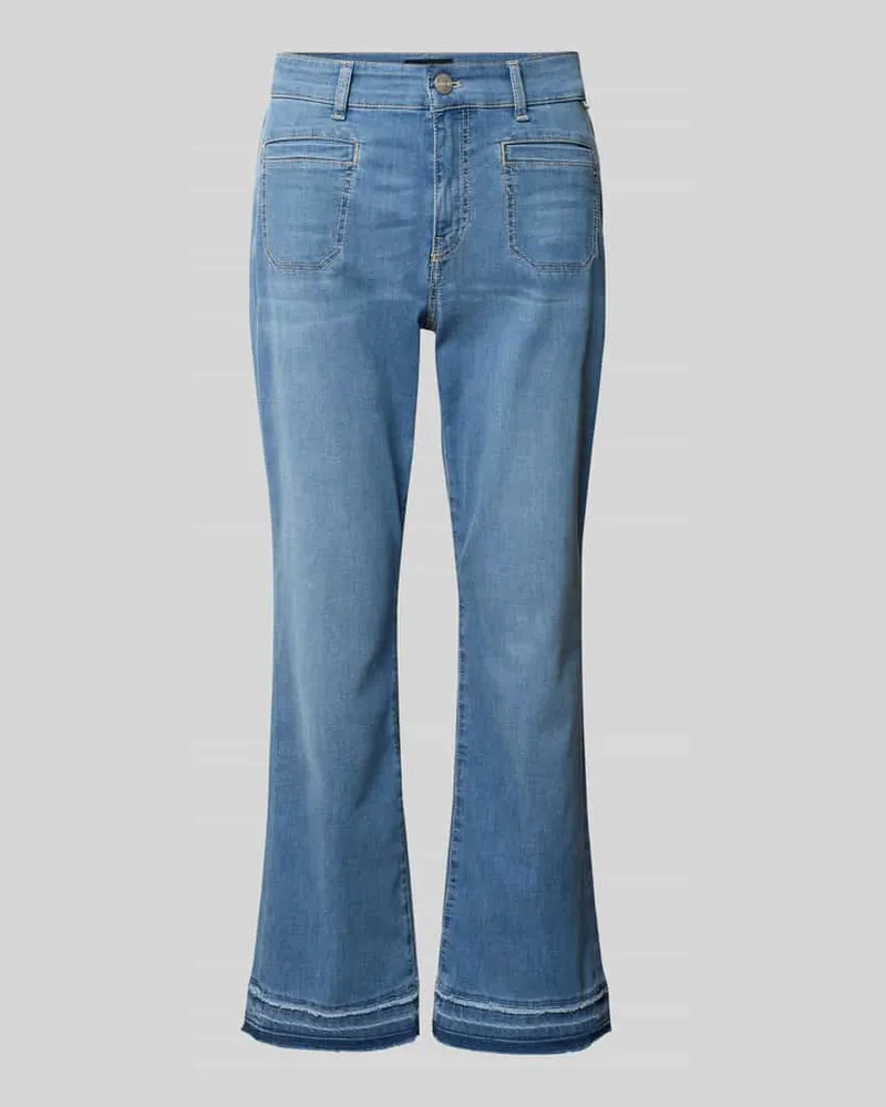 Marc Cain Straight Leg Jeans mit Fransensaum Bleu