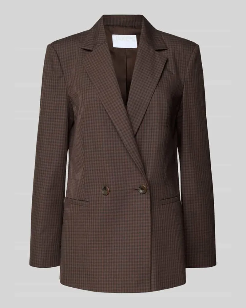 JAKE*S Regular Fit Blazer mit Reverskragen Dunkelbraun