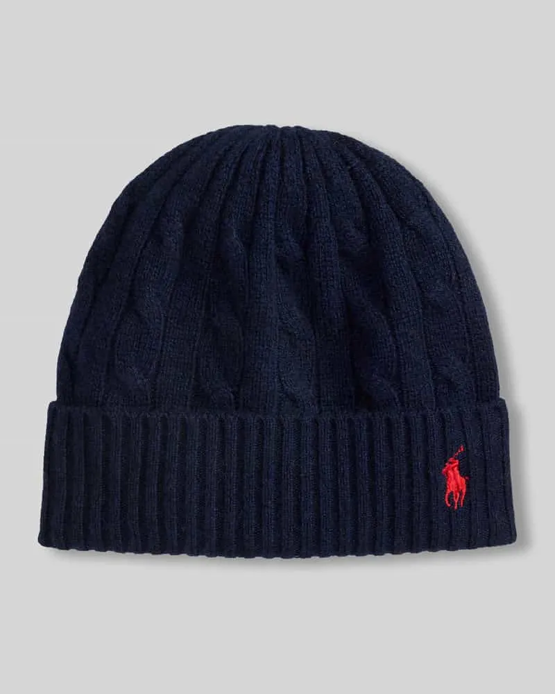 Ralph Lauren Mütze aus Woll-Mix mit Logo-Stitching Marine