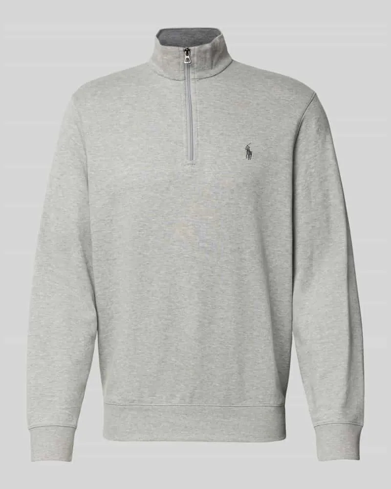 Ralph Lauren Sweatshirt mit Label-Stitching Mittelgrau