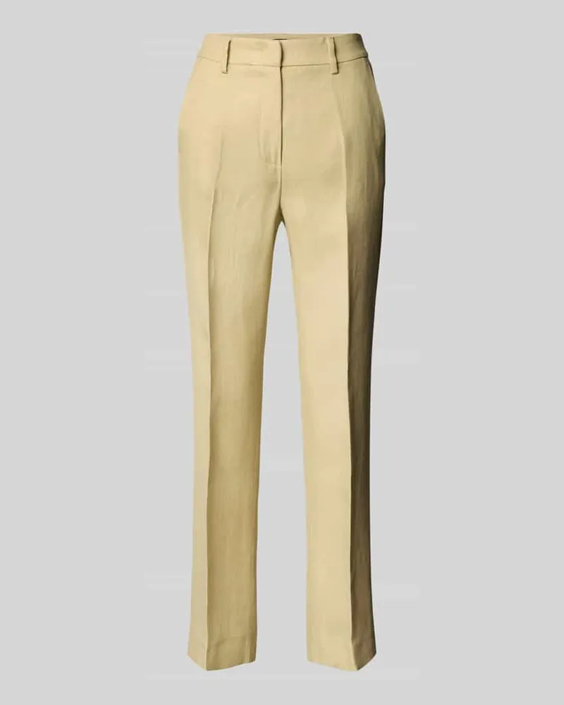 Max Mara Regular Fit Stoffhose aus Baumwoll-Leinen-Mix Modell 'AGAPE Sand