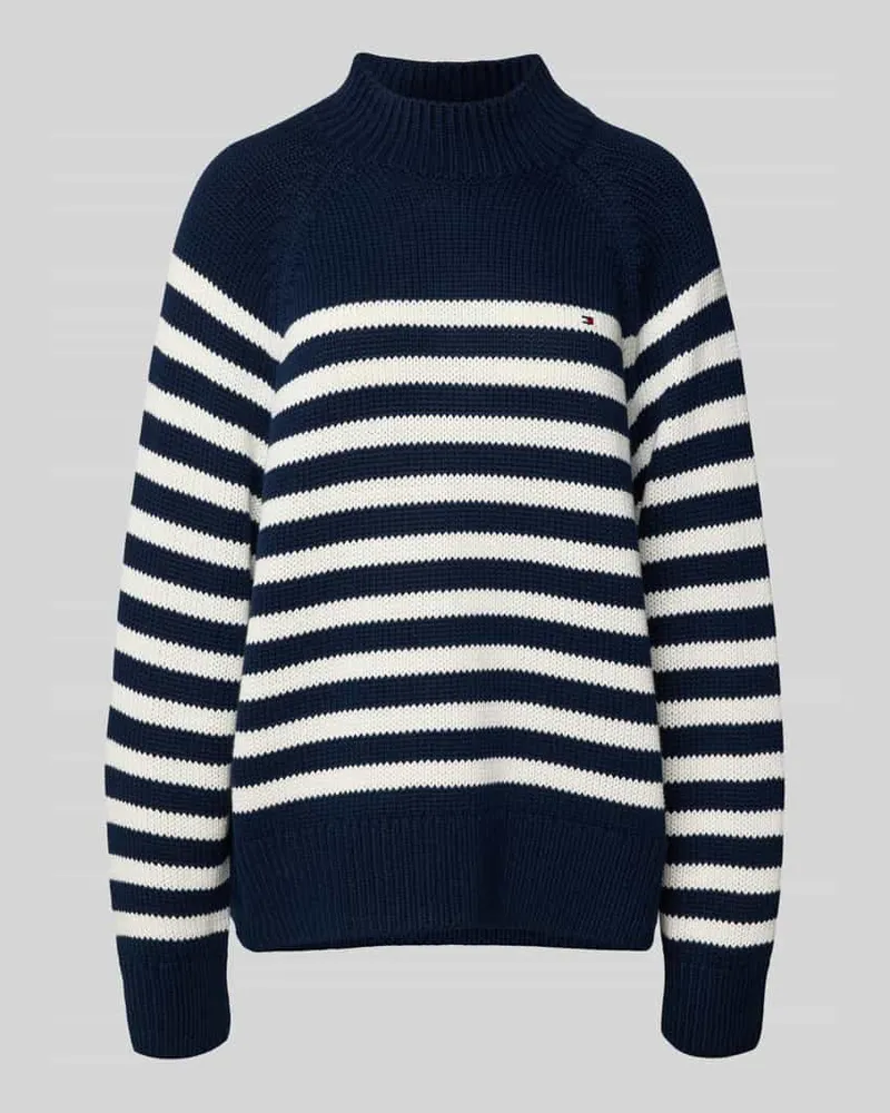 Tommy Hilfiger Loose Fit Strickpullover aus reiner Baumwolle Marine