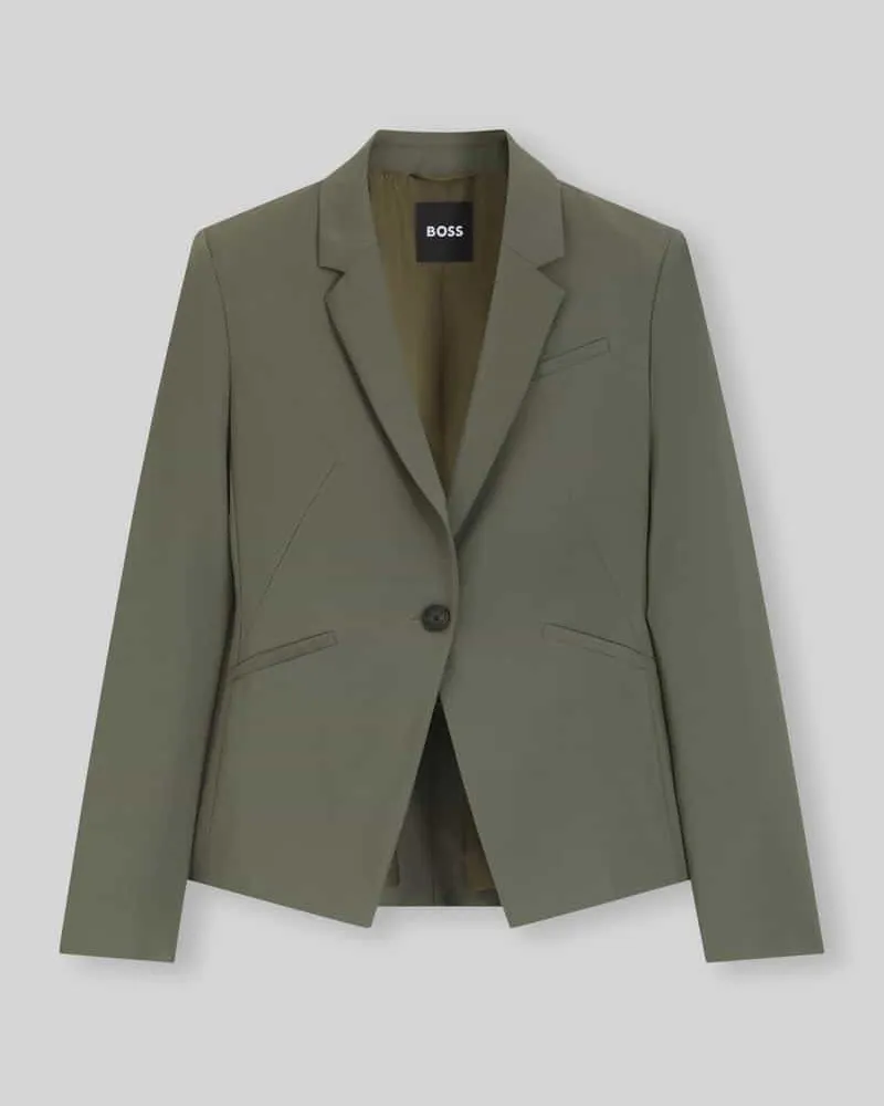 HUGO BOSS Slim Fit Blazer aus reiner Schurwolle Modell 'JIAH Oliv