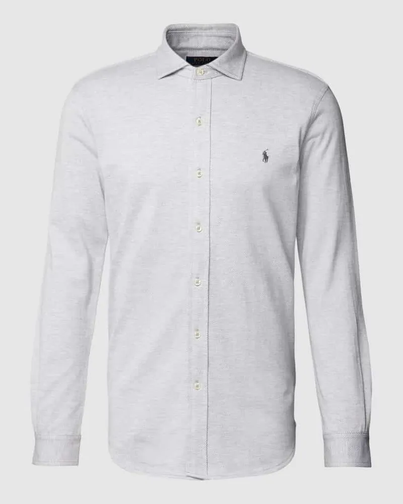 Ralph Lauren Slim Fit Freizeithemd mit Haifischkragen Anthrazit