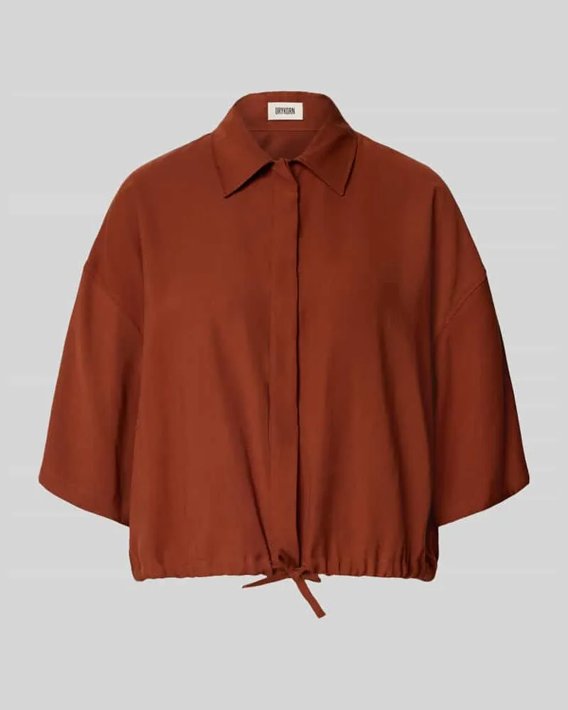 Drykorn Bluse mit Kordelzug am Saum Modell 'LAINAY Rostrot