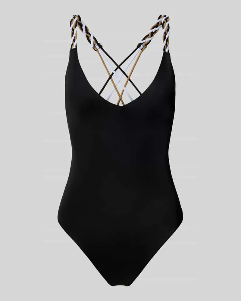 HUGO BOSS Badeanzug mit Flechtdetails Modell 'BRAID Black