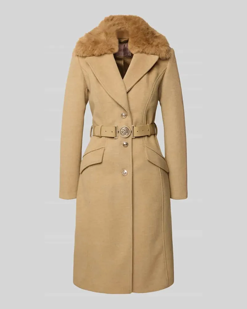 Guess Mantel mit Gürtel und Pattentaschen Mittelbraun