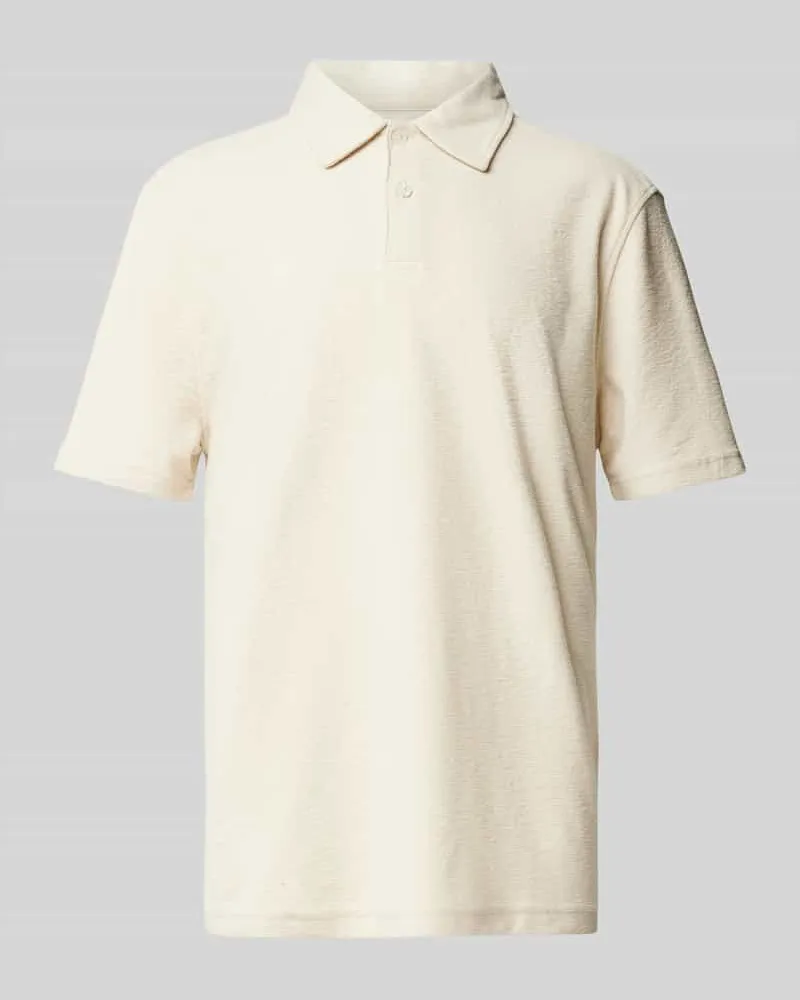Samsøe & Samsøe Regular Fit Poloshirt mit kurzer Knopfleiste Offwhite