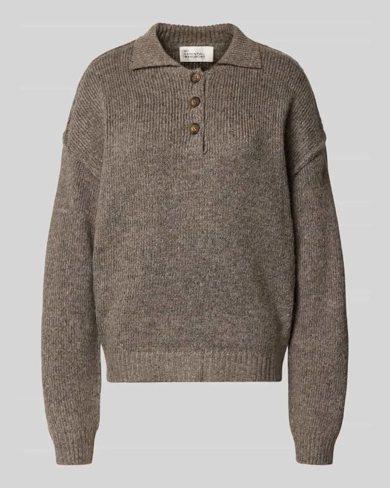 My Essential Wardrobe Oversized Strickpullover mit Polokragen Modell 'Paloma Hellblau