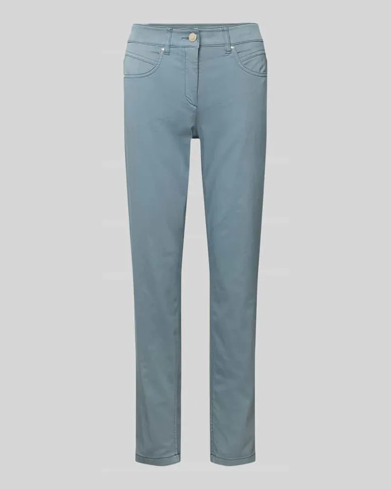 Luisa Cerano Hose mit Eingrifftaschen und elastischem Bund Rauchblau