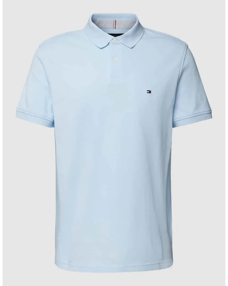 Tommy Hilfiger Poloshirt mit Label-Stitching Hellblau