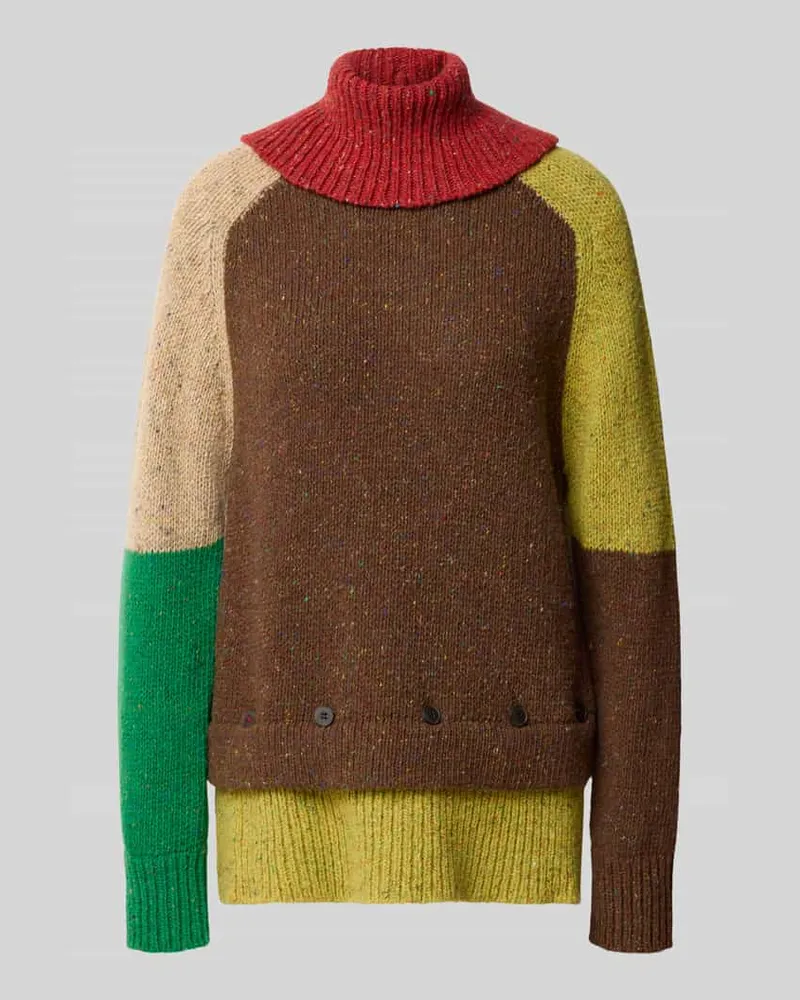 MAX&Co. Pullover aus Wolle mit Kontrastärmeln Gruen